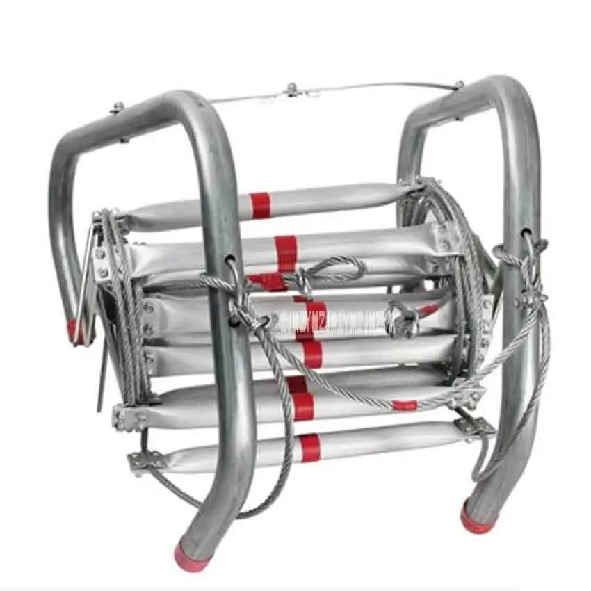 New 5M High Quality Fire Rescue Equipment Aluminum Alloy Wire Rope Life-saving Ladder Escape Rope Ladder to Safety Self-help
New 5M High Quality Fire Rescue Equipment Aluminum Alloy Wire Rope Life-saving Ladder Escape Rope Ladder to Safety Self-help