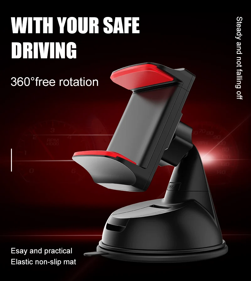 Artisome Car Phone Holder Universal Windshield Sucktion Mobile Phone Holder Stand 360 Degree Rotatable Car Mount Holder (1)