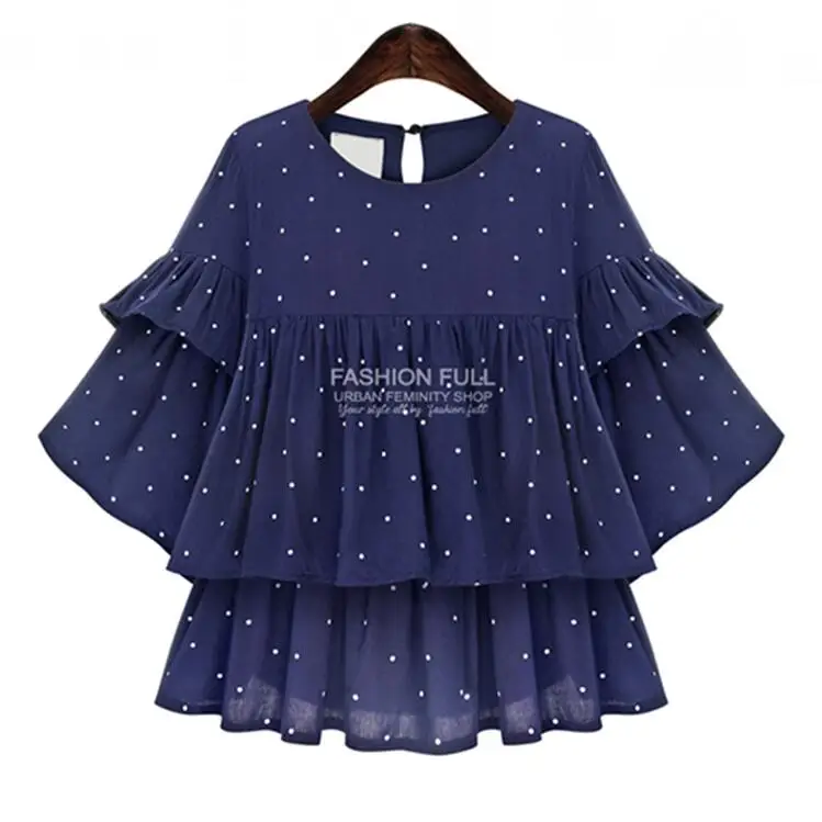 summer Women Tops Vintage Short sleeves Polka Dot Chiffon Ruffles Blouses Shirt Fashion Blouse camisa feminina plus size 5XL
summer Women Tops Vintage Short sleeves Polka Dot Chiffon Ruffles Blouses Shirt Fashion Blouse camisa feminina plus size 5XL