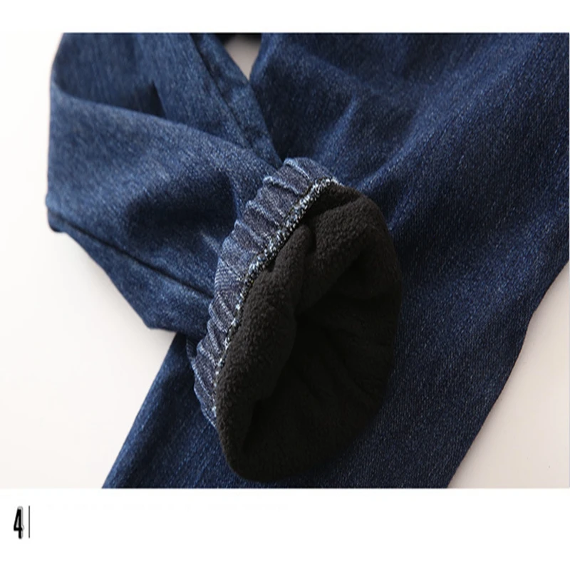 Baby Boys and childrens Harlan jeans Pants clothes In the Winter South Korean style Stylish Add wool jeans kids Clothing LRZLYX-A6 (8)