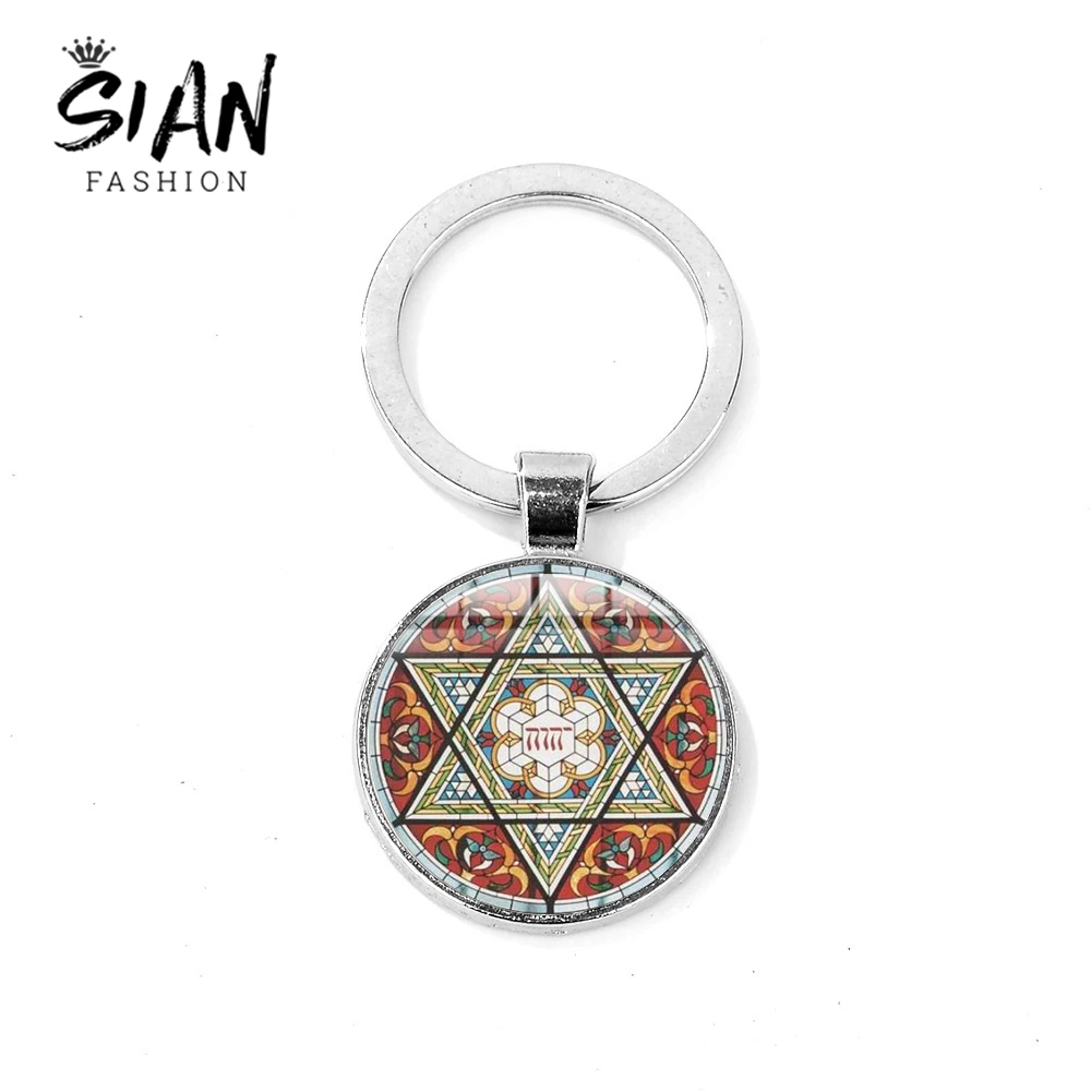 SIAN Israel Star of David Keychain Hexagram Geometric Jewish Shield Symbol Printed Glass Cabochon Keyring Judaica Hebrew Jewelry
SIAN Israel Star of David Keychain Hexagram Geometric Jewish Shield Symbol Printed Glass Cabochon Keyring Judaica Hebrew Jewelry
