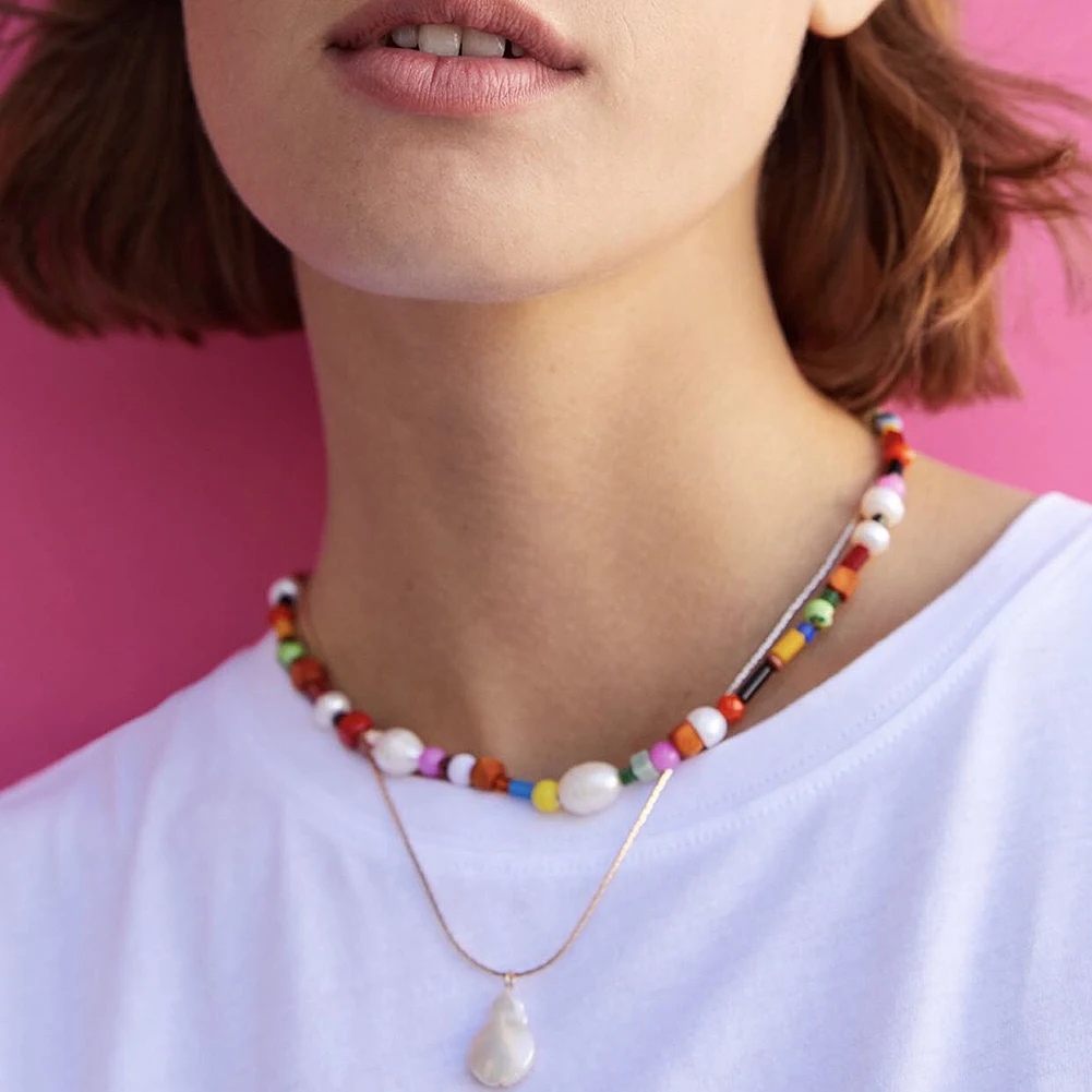 JUST FEEL New ZA Layer Necklace Sets for Women Colorful Beads Statement Necklace Simulated Pearl Choker Necklace Wedding Jewelry
JUST FEEL New ZA Layer Necklace Sets for Women Colorful Beads Statement Necklace Simulated Pearl Choker Necklace Wedding Jewelry