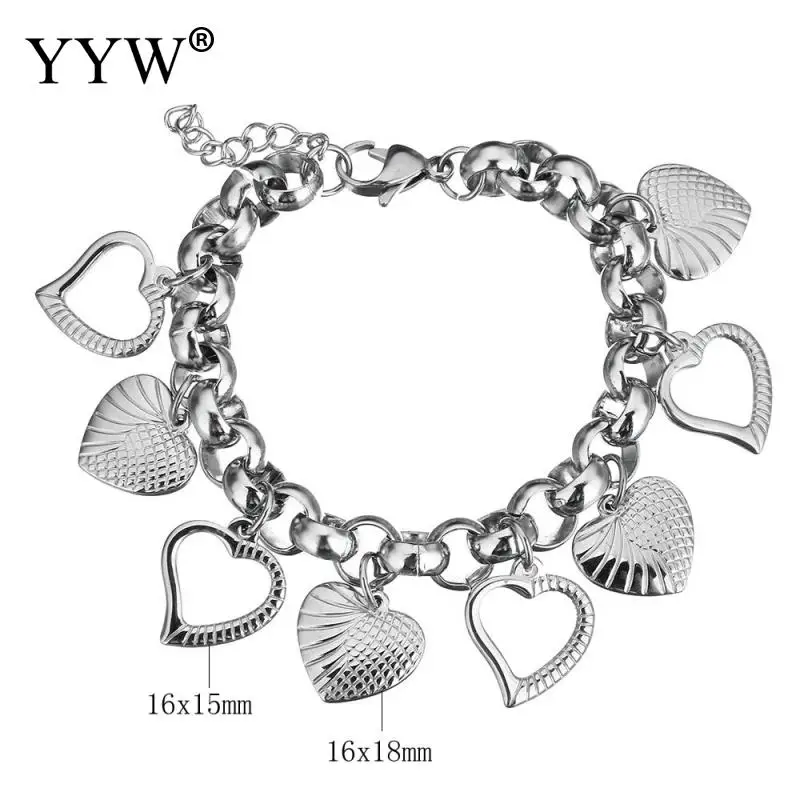 YYW European Punk Fashion Women Original Stainless Steel Jewelry Bracelet Heart Charm Link Chain Wristband Wrap Bracelets
YYW European Punk Fashion Women Original Stainless Steel Jewelry Bracelet Heart Charm Link Chain Wristband Wrap Bracelets