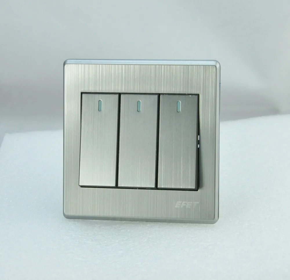 Luxury Wall Switch Panel, Light Switch 3 Gang 2 Way Push Button Rocker Switch 16A,110~250V, 220V
Luxury Wall Switch Panel, Light Switch 3 Gang 2 Way Push Button Rocker Switch 16A,110~250V, 220V