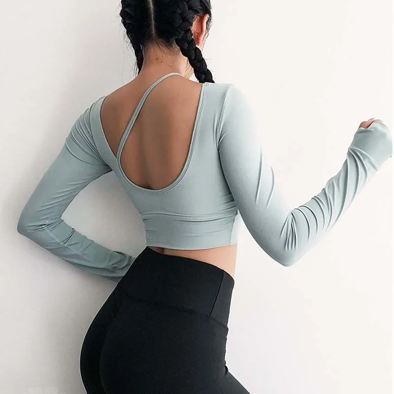 Women long sleeve Midriff Sexy Sports T-shirt running clothing fitness shirt training yoga Top pad gym top workout
Women long sleeve Midriff Sexy Sports T-shirt running clothing fitness shirt training yoga Top pad gym top workout