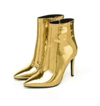 fashion woman glitter silver gold mirror leather pointed toe high heel black sole zipper short ankle woman boots custom make
fashion woman glitter silver gold mirror leather pointed toe high heel black sole zipper short ankle woman boots custom make
