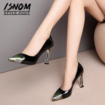 ISNOM Snake Cow Leather Pumps Women Pointed Toe Footwear Shallow Shoes Female Office High Heels Shoes Woman Spring 2019 New
ISNOM Snake Cow Leather Pumps Women Pointed Toe Footwear Shallow Shoes Female Office High Heels Shoes Woman Spring 2019 New