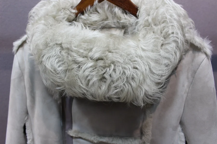 female genuine sheep skin and leather jacket (15)