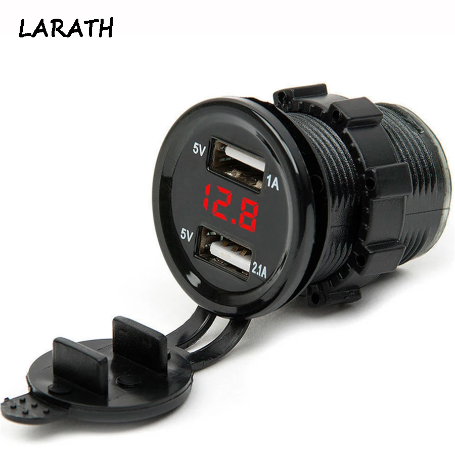 Boat Motorcycle Car 12V Dual USB Electronic Car Charger Adapter Cigarette Lighter Socket +LED Digital Voltmeter Meter DC 5V
Boat Motorcycle Car 12V Dual USB Electronic Car Charger Adapter Cigarette Lighter Socket +LED Digital Voltmeter Meter DC 5V