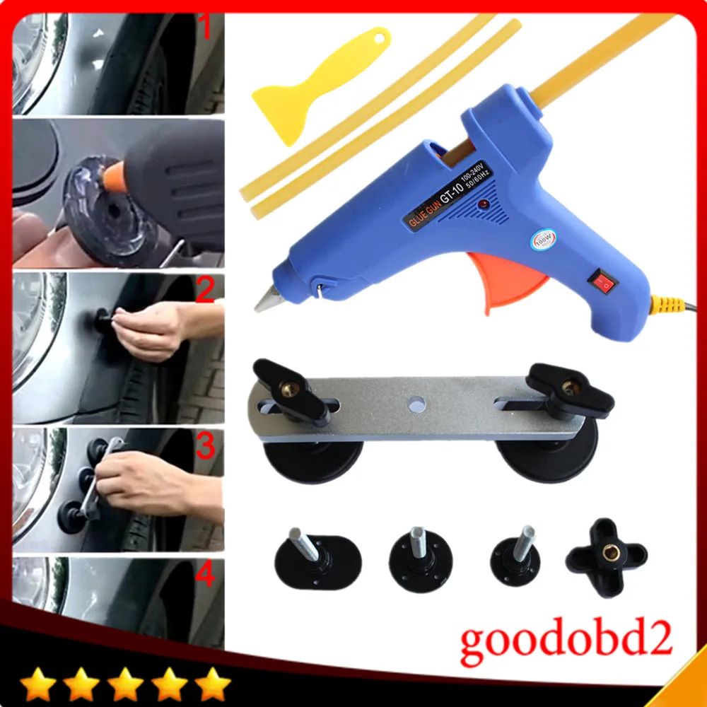 Car Aluminum PDR Tool Paintless Dent Pull Pulling Bridge Removal Hand Tool Set For Car Dent Repair Tools PDR Kits+100W glue gun
Car Aluminum PDR Tool Paintless Dent Pull Pulling Bridge Removal Hand Tool Set For Car Dent Repair Tools PDR Kits+100W glue gun