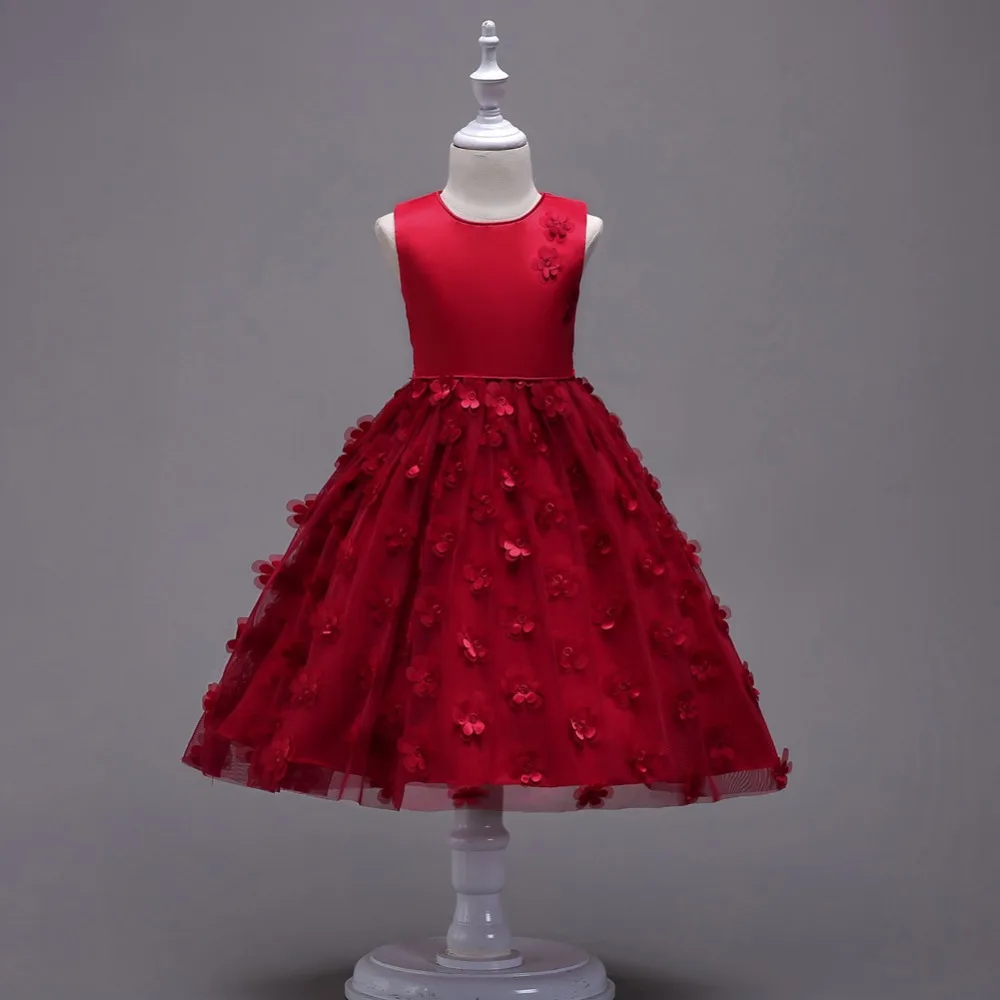 2018 girls princess petal bow dress dance children's dress