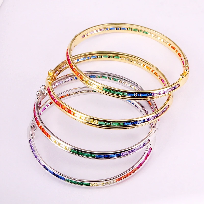 4PCS, Gold/Silver Filled Fashion CZ Micro Pave Bracelets Rainbow Colorful Zirconia Cuff Bangles Lady Girl Jewelry Gifts
4PCS, Gold/Silver Filled Fashion CZ Micro Pave Bracelets Rainbow Colorful Zirconia Cuff Bangles Lady Girl Jewelry Gifts