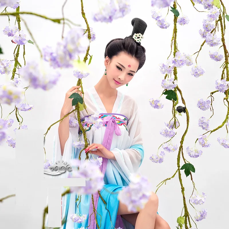 Фото Yi Qing Aesthetic Fairy Dance Costume Hanfu Tang Dynasty High Waist Princess Ruqun Thematic Photography for Women | Тематическая