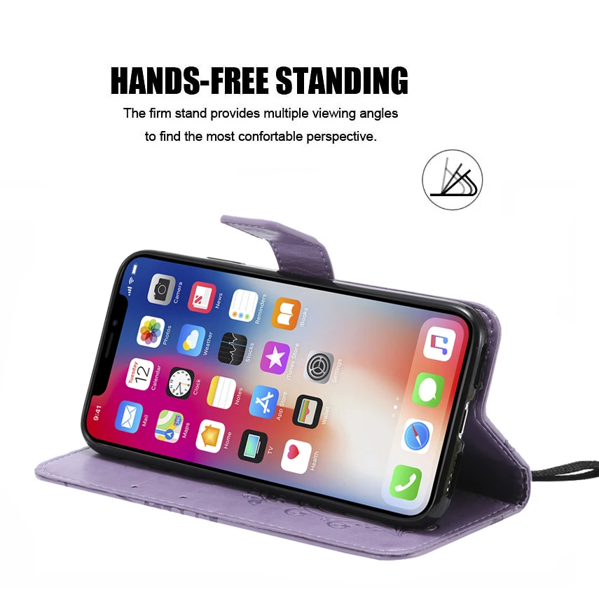 3D Flip Leather Wallet Stand Phone Case For iPhone X 8 7 6 6S Plus 5S SE 5 3D Printed Butterfly Magnetic Phone Cover w Card Slot (6)