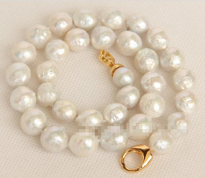 

17" 14mm Baroque white Reborn keshi pearls necklace e2486^^^@^Noble style Natural Fine jewe FREE SHIPPING