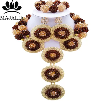 Majalia Luxury Nigerian Wedding Brown and gold ab African Beads Jewelry Set Crystal Bride Jewelry Sets Free Shipping 2CB035
Majalia Luxury Nigerian Wedding Brown and gold ab African Beads Jewelry Set Crystal Bride Jewelry Sets Free Shipping 2CB035
