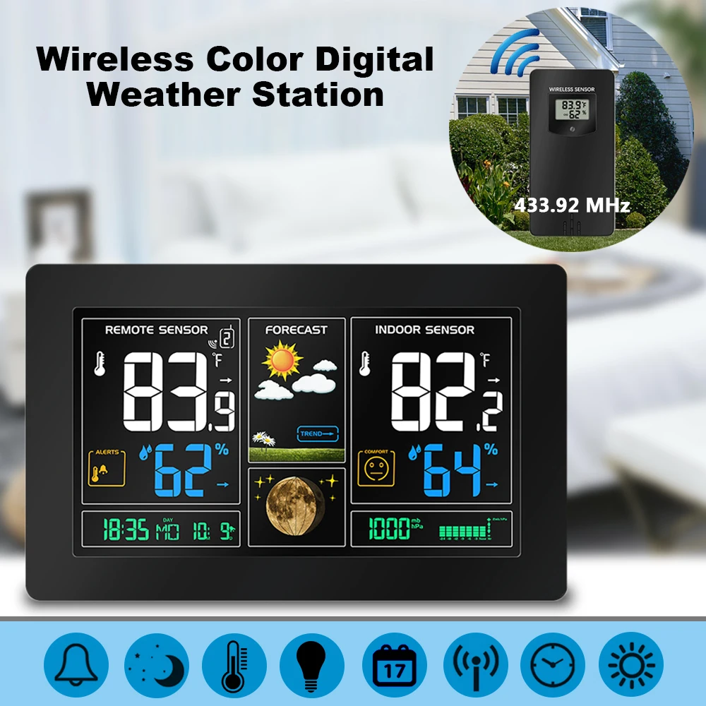 Wireless Color Digital LCD Display USB Outdoor Barometric Pressure Weather Station Hygrometer Thermometer Clock Sensor Instrumen
Wireless Color Digital LCD Display USB Outdoor Barometric Pressure Weather Station Hygrometer Thermometer Clock Sensor Instrumen