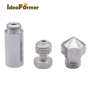 MK10 All Metal Kit M7 Hotend Stainless steel or copper Nozzle 0.4mm and Aluminum nozzle throat and connector for MK10 3D printer
MK10 All Metal Kit M7 Hotend Stainless steel or copper Nozzle 0.4mm and Aluminum nozzle throat and connector for MK10 3D printer