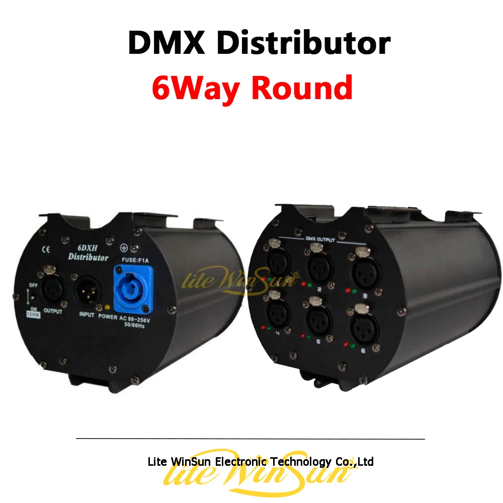 1PC DMX Splitter Amplifier Distributor 6 Way with 3-Pin Output Round Neutrik Socket XLR DMX Distributor for Stage Lighting
1PC DMX Splitter Amplifier Distributor 6 Way with 3-Pin Output Round Neutrik Socket XLR DMX Distributor for Stage Lighting