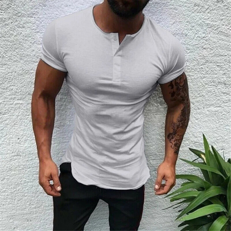 Helisopus Men Short Sleeve T Shirt Slim Fit Buttons Tops Summer T Shirts Muscle Tees
Helisopus Men Short Sleeve T Shirt Slim Fit Buttons Tops Summer T Shirts Muscle Tees