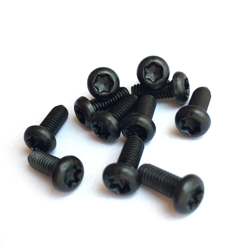 Фото 100Pcs M4 Torx Screws Round Head T&ampTX Plum Screw Carbon Steel Six-Lobe Bolts Black 6mm-12mm Length High Quality  Строительство | Screws (32857520811)