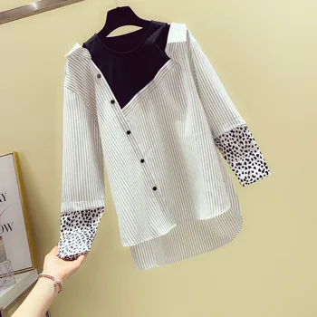2019 Autumn Winter Leopard Stitching Blouse Women New Irregular Stripe Shirt Pull Blusas Temperament Tops Lady
2019 Autumn Winter Leopard Stitching Blouse Women New Irregular Stripe Shirt Pull Blusas Temperament Tops Lady