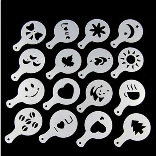 16Pcs/set Different Design Pack Coffee Milk Cake Cupcake Barista Stencils Template Strew Pad Duster Spray Tools
16Pcs/set Different Design Pack Coffee Milk Cake Cupcake Barista Stencils Template Strew Pad Duster Spray Tools
