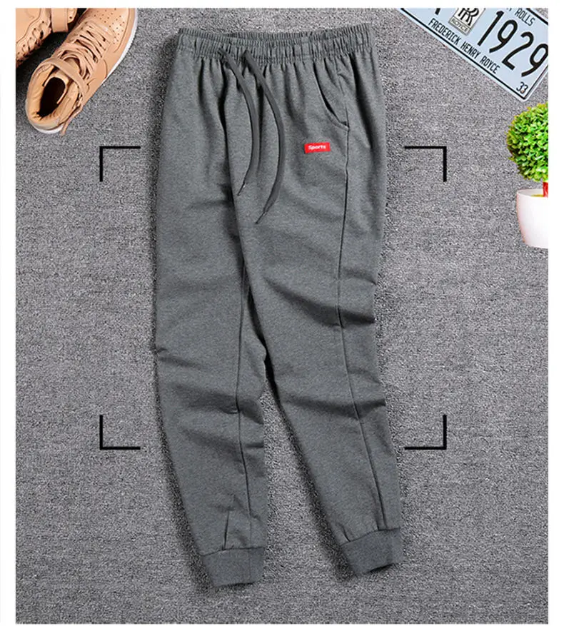 Men's Sweatpants Spring Harem Pants Male Plus Size Cotton Sports Trousers Jogger Bodybuilding Pencil Pants Fitness GYMS 2019 06