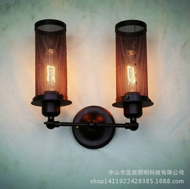 Hot metal mesh industrial wind restoring ancient ways is adjustable double wall lamp American cafe bar lamp light
Hot metal mesh industrial wind restoring ancient ways is adjustable double wall lamp American cafe bar lamp light