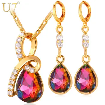 U7 Cubic Zirconia Wedding Jewelry Sets For Women Romantic Gift Luxury Gold/Silver Color Earrings Necklace Set Wholesale S735
U7 Cubic Zirconia Wedding Jewelry Sets For Women Romantic Gift Luxury Gold/Silver Color Earrings Necklace Set Wholesale S735