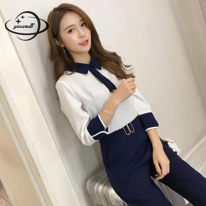 YAUAMDB women clothing set 2018 spring S-XL cotton female suits shirt+pants 2pcs pullover three quarter office ladies clothes 74
YAUAMDB women clothing set 2018 spring S-XL cotton female suits shirt+pants 2pcs pullover three quarter office ladies clothes 74