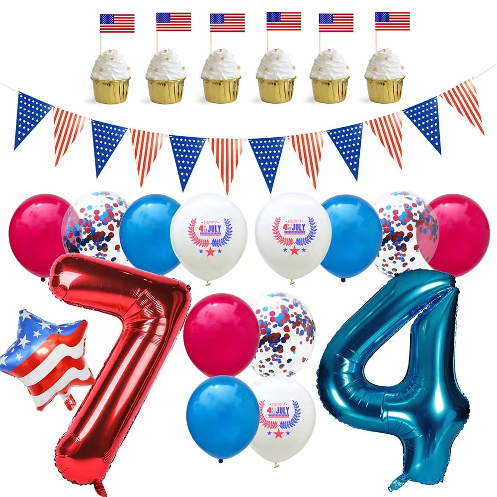Number 74 Balloons American Flag Patriotic Balloon Set for National Independence Day Decoration Party Supplies
Number 74 Balloons American Flag Patriotic Balloon Set for National Independence Day Decoration Party Supplies