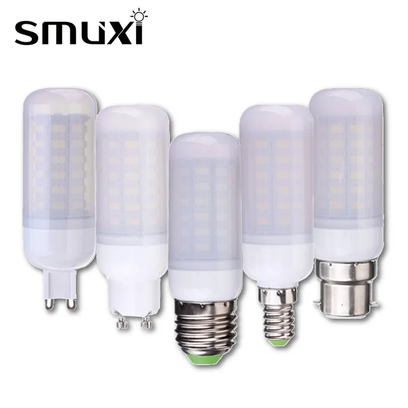 

Smuxi 6W LED Light Bulb E12 E14 E26 E27 B22 G9 GU10 56pcs SMD 5730 Frosted Cover LED Lamp Spotlight Bulbs 880LM AC110V/220V