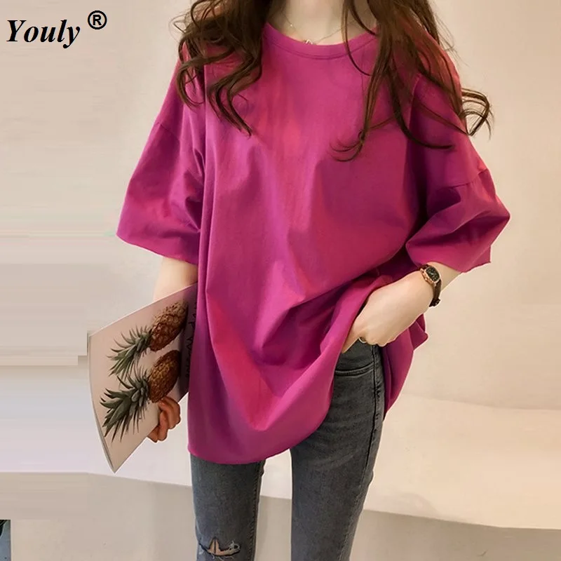 2022 Summer Cotton Casual Mid Long T-Shirt Women Loose Style Solid Tee Shirt Female Short Sleeve Tees O-Neck Boyfriend style Top
2022 Summer Cotton Casual Mid Long T-Shirt Women Loose Style Solid Tee Shirt Female Short Sleeve Tees O-Neck Boyfriend style Top