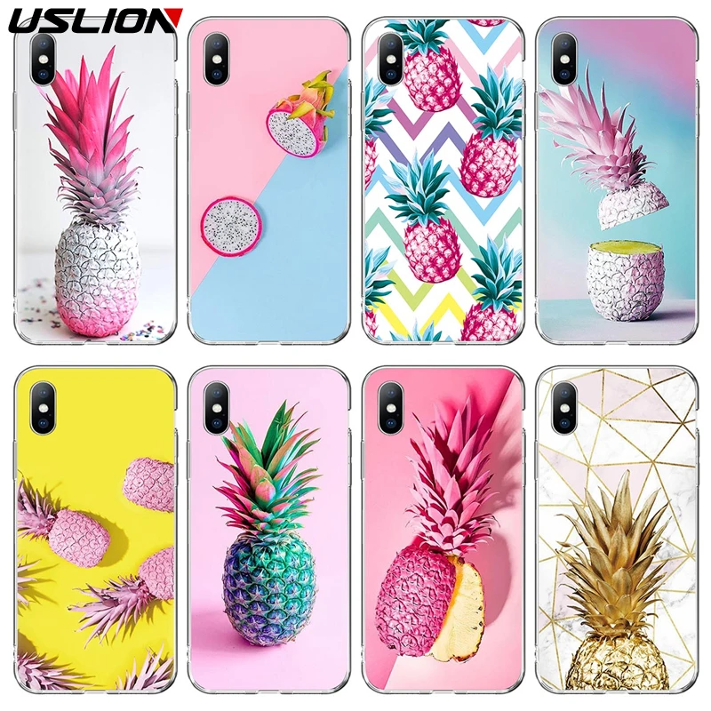 USLION Luxury Fruit Pineapple Phone Case For iPhone 7 6 6s 8 Plus Gradient Colorful Cases XR XS Max Soft TPU Rainbow Back Cover
USLION Luxury Fruit Pineapple Phone Case For iPhone 7 6 6s 8 Plus Gradient Colorful Cases XR XS Max Soft TPU Rainbow Back Cover