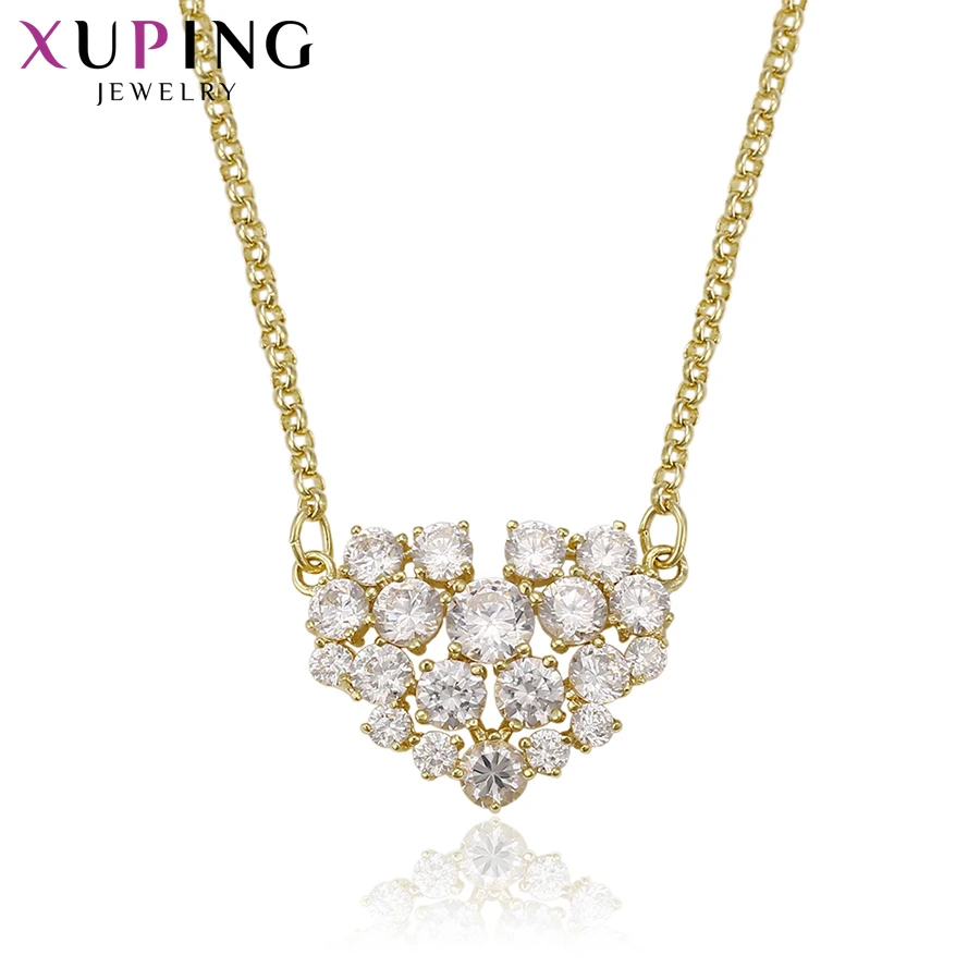 

Xuping Fashion Necklace Heart Pattern Synthetic Cubic Zirconia Jewelry for Women Thanksgiving Gift S70,1-4141