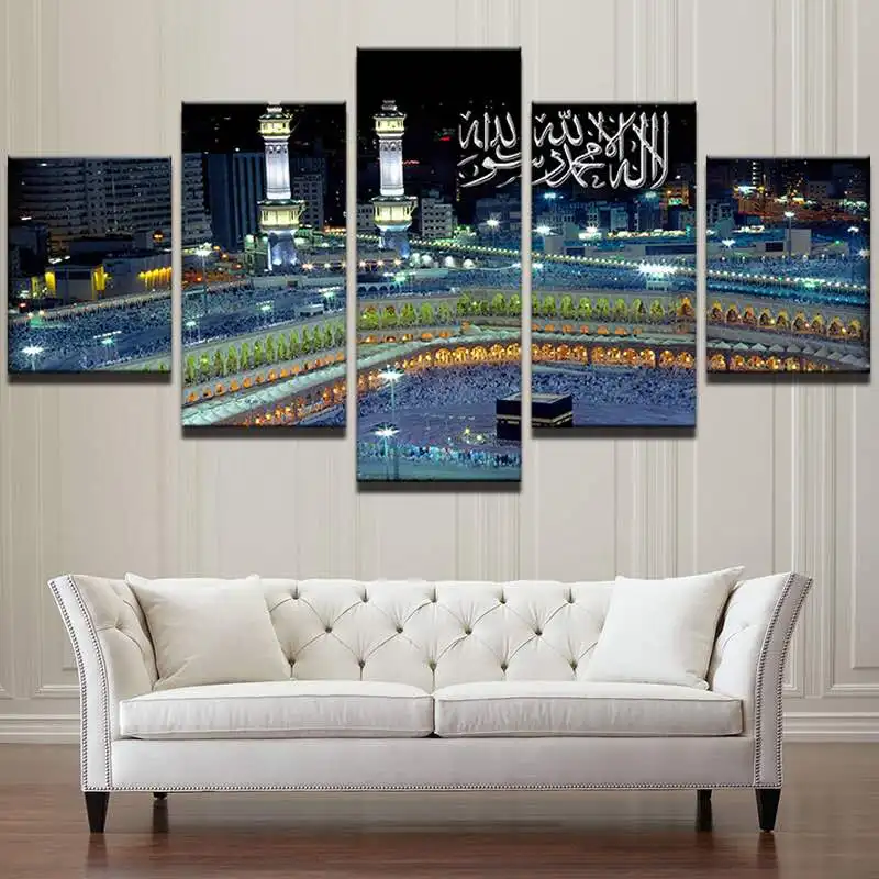 Wall Art Canvas Painting Frame Room Home Decor 5 Pieces Islamic Mosque Castle Landscape Pictures Allah The Qur'an Poster PENGDA
Wall Art Canvas Painting Frame Room Home Decor 5 Pieces Islamic Mosque Castle Landscape Pictures Allah The Qur'an Poster PENGDA