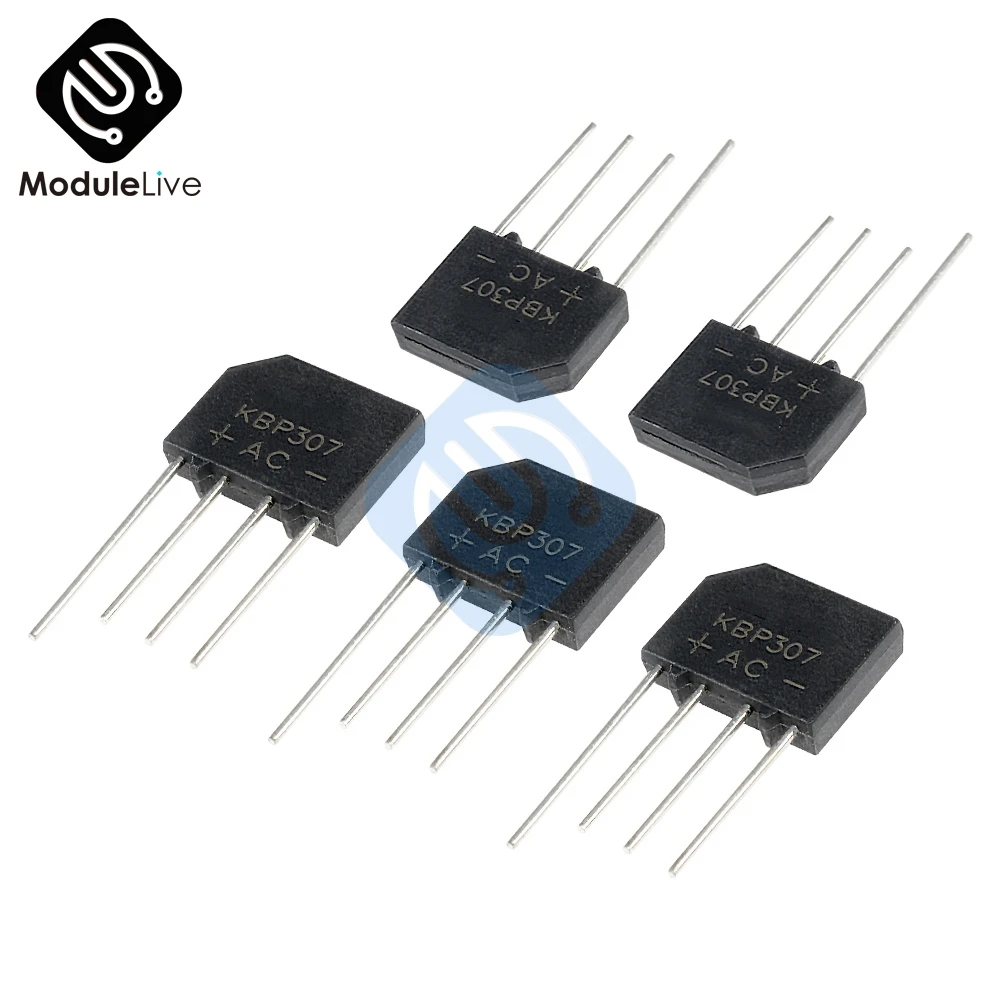 5 шт. KBP307 3A/700V выпрямительный плоский мост bridge выпрямитель IC Diy|Детали генератора и