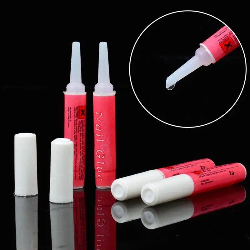 

High Quality 5pcs Mini Beauty Nail Glue False Art Decorate Tips Acrylic Glue Nail Accessories 2g High Quality Nail Glue