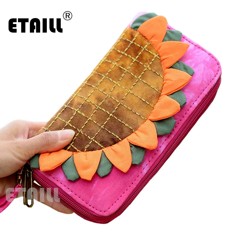 ETAILL New Arrive Sunflower Appliques Long Purse For Ladies Vintage Colorful Floral Petal Wallets With Card Holder and Coin Bags
ETAILL New Arrive Sunflower Appliques Long Purse For Ladies Vintage Colorful Floral Petal Wallets With Card Holder and Coin Bags
