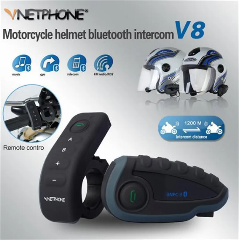 VNETPHONE V8 1200M Bluetooth Intercom Motorcycle Helmet Interphone Full-Duplex 5 people Headset NFC Remote Control Full Duplex+F
VNETPHONE V8 1200M Bluetooth Intercom Motorcycle Helmet Interphone Full-Duplex 5 people Headset NFC Remote Control Full Duplex+F