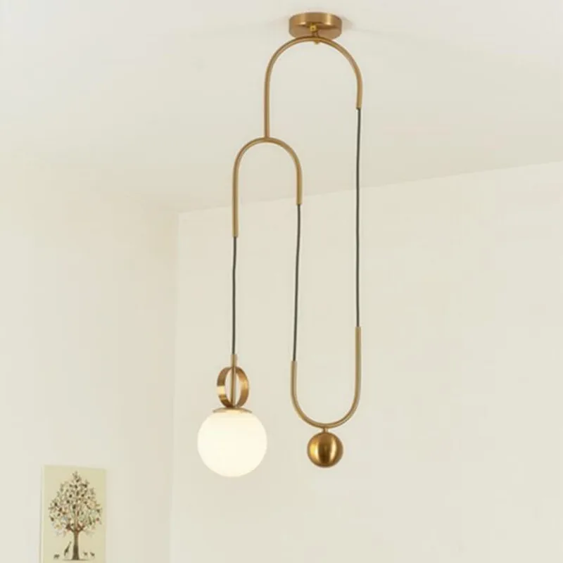 Modern Loft Creative Lift Lighting Retro Industrial Art Pulley Golden Designer Hanging lights U Shape Living Light Free Shipping | Лампы и