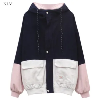 Women Unisex Color Block Patchwork Corduroy Hooded Jacket Hip Hop Coat
Women Unisex Color Block Patchwork Corduroy Hooded Jacket Hip Hop Coat