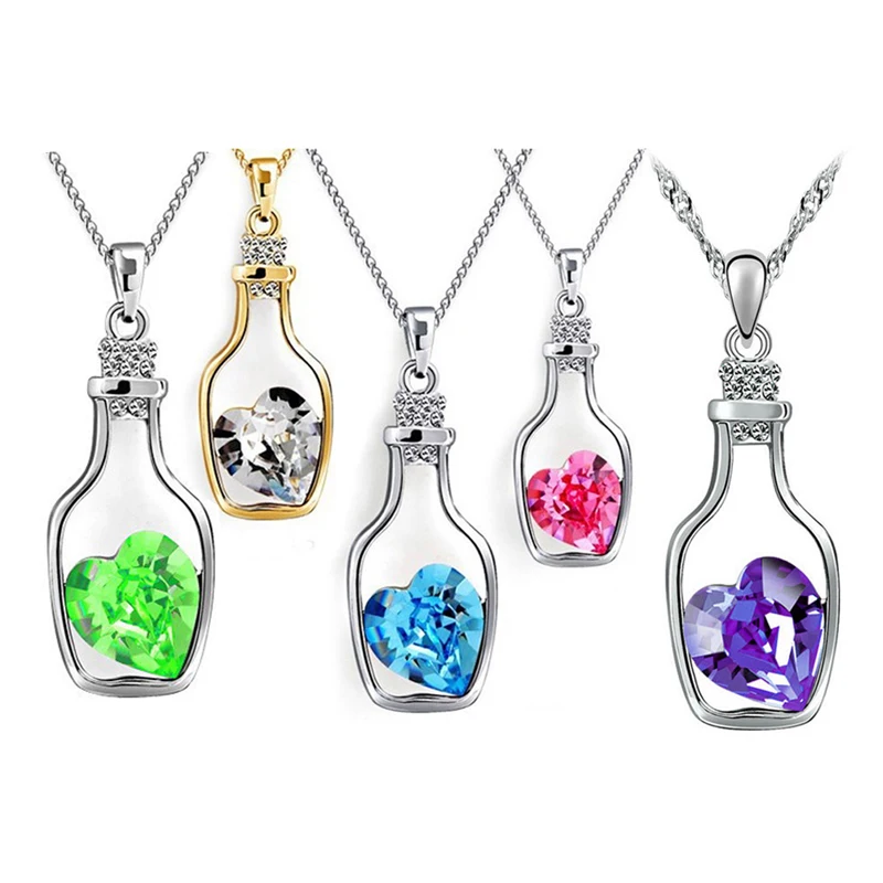 LNRRABC Fashion Romantic Drifting Bottle Pendant Clavicle Chain Big Crystal Love Charms Gift
LNRRABC Fashion Romantic Drifting Bottle Pendant Clavicle Chain Big Crystal Love Charms Gift