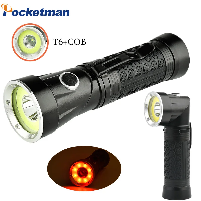 Newest XML-T6+COB 2300Lumens 90 Degree Head Foldable Magnetic Tail LED 18650 Flashlight 4-Modes Torch for Outdoor Camping
Newest XML-T6+COB 2300Lumens 90 Degree Head Foldable Magnetic Tail LED 18650 Flashlight 4-Modes Torch for Outdoor Camping