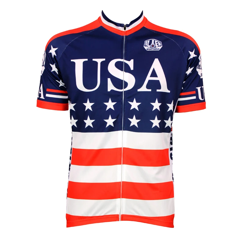 Мужская спортивная одежда Alien с американским флагом Джерси для велоспорта