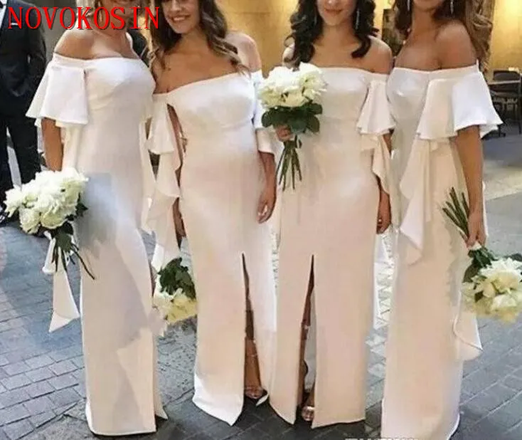 2019 Ivory Bridesmaid Dresses Off Shoulder Simple Floor Length Wedding Bridesmaids Gown Maid of Honor Dress robes de demoiselle
2019 Ivory Bridesmaid Dresses Off Shoulder Simple Floor Length Wedding Bridesmaids Gown Maid of Honor Dress robes de demoiselle