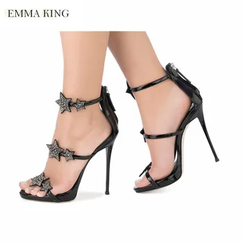 EMMA KING Back Zipper Womens Sandals Sexy Hollow Out Open Toe Thin Heels Party Shoes Summer Size 35-43 Crystal Stars Black White
EMMA KING Back Zipper Womens Sandals Sexy Hollow Out Open Toe Thin Heels Party Shoes Summer Size 35-43 Crystal Stars Black White