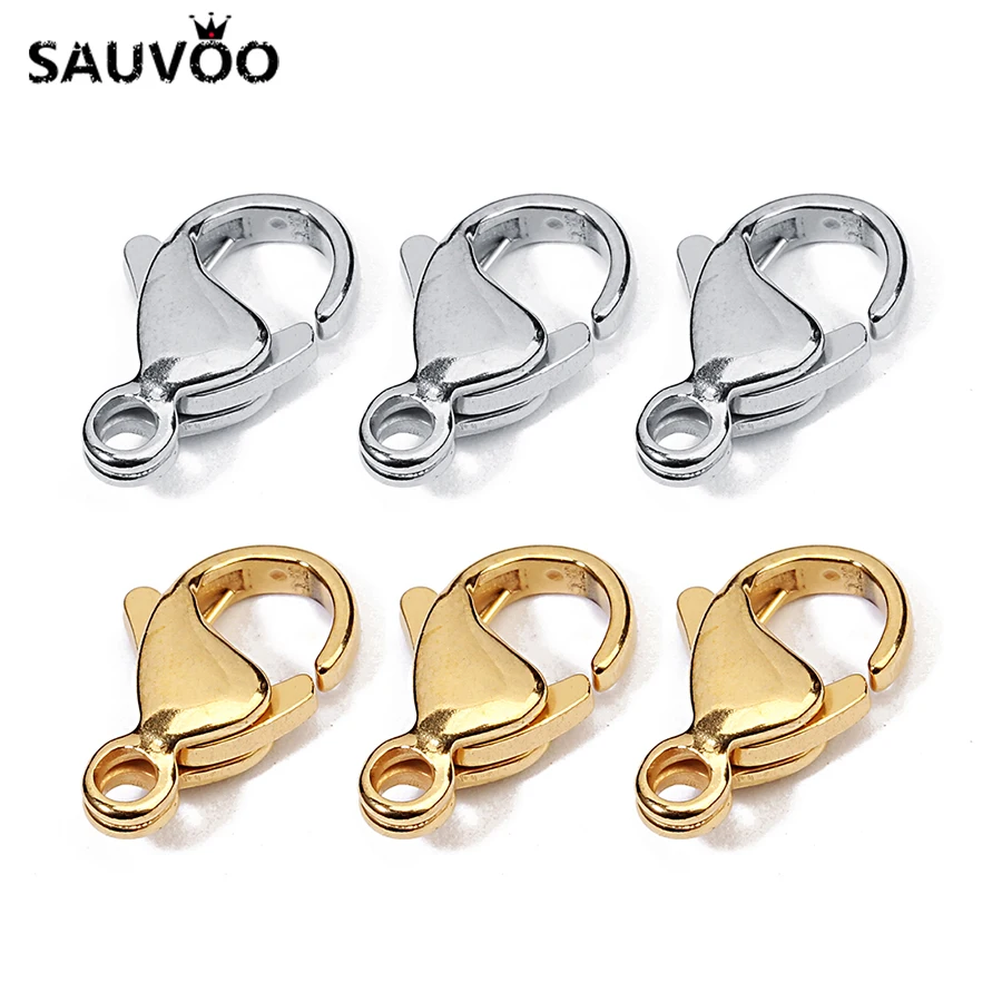 SAUVOO 25pcs Stainless Steel Lobster Clasps 9*6mm 10*6mm Gold Silver Color for Necklace Bracelet Connecter DIY Jewelry Findings
SAUVOO 25pcs Stainless Steel Lobster Clasps 9*6mm 10*6mm Gold Silver Color for Necklace Bracelet Connecter DIY Jewelry Findings