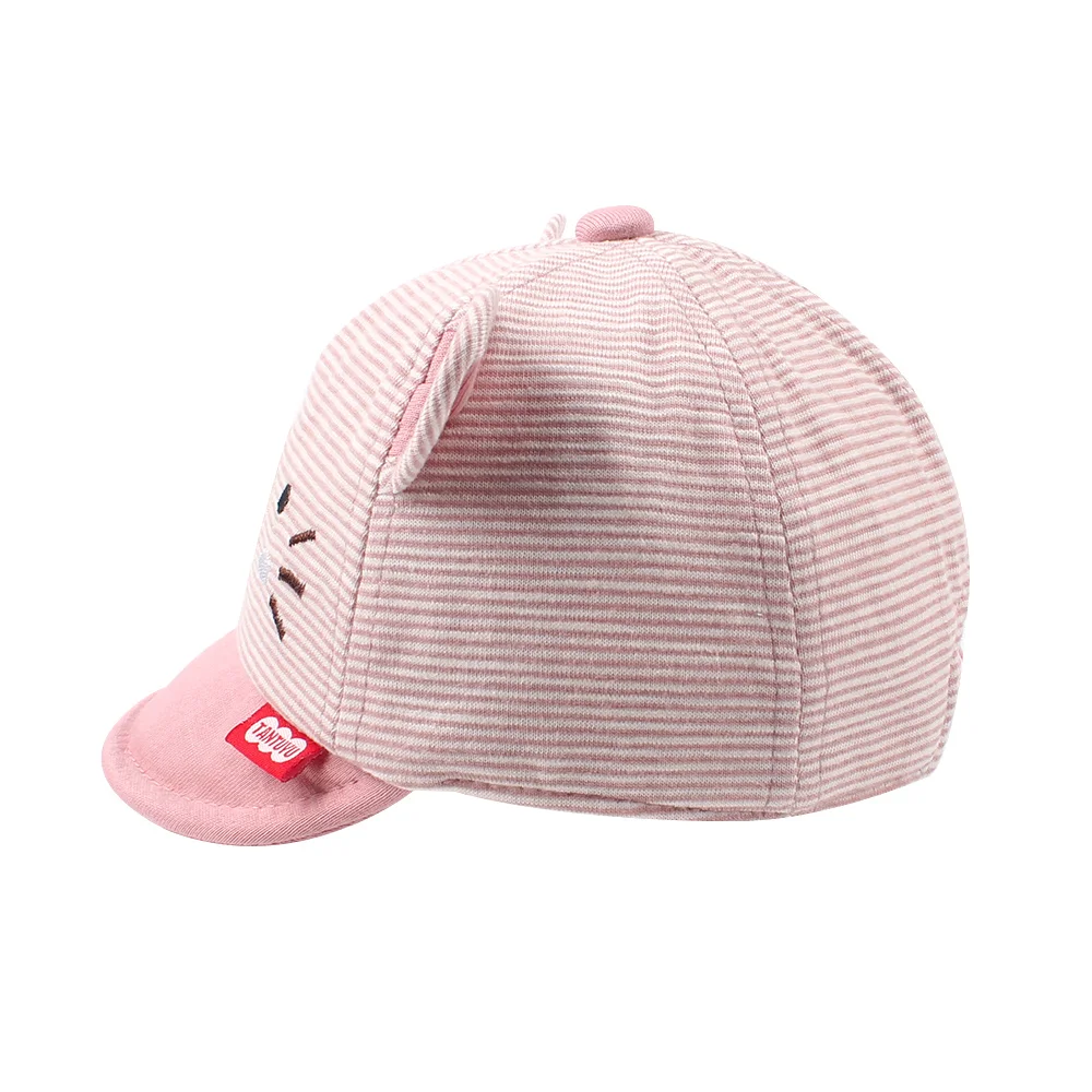 Cartoon Bear Baby Baseball Caps Happy Cotton Toddler Baby Caps With Ears Cute Embroidery Girls Caps Autumn Infant Sun Caps 6-18M (12)